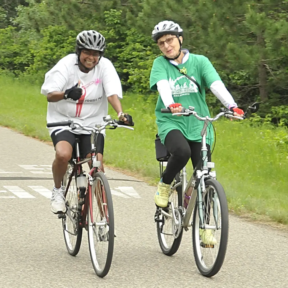 Ladies on bikes